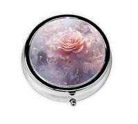 WZYWHJ Bright Roses - Caja de medicina circular impresa portátil con compartimentos, mini dispensador de píldoras
