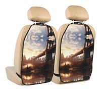 WZYWHJ Brooklyn Bridge - Almohadilla de almacenamiento para asiento de coche, 2 piezas, multifuncional, protector de asiento después de la instalación