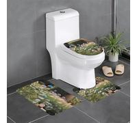 WZYWHJ Bubbles in The Garden - Juego de 3 alfombrillas de baño, antideslizantes, duraderas, fáciles de limpiar, adecuadas para baño e inodoro