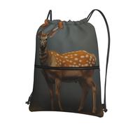 WZYWHJ Butterfly On A Sika Deer - Mochila con cremallera y cordón para senderismo, camping, yoga, cómoda de llevar a diario