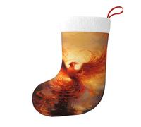 WZYWHJ Calcetín de decoración de Navidad para días festivos, Halloween y fiestas navideñas, estampado de The Phoenix Reborn in Fire