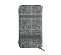 Wzywhj Cartera larga de piel para mujer, con múltiples compartimentos y cremallera, diseño de cálculo matemático, geometría geek, Black, Talla única
