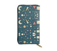 Wzywhj Cartera larga de piel para mujer con múltiples compartimentos y diseño de cremallera, diseño de matemáticas, geometría, cálculo geek, Black, Talla única