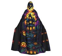 WZYWHJ Castle of Terror - Poncho con capucha para hombres y mujeres, para fiesta de Halloween