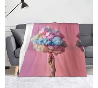 WZYWHJ Cobija colorida con estampado de algodón de azúcar, ligera, cálida, cómoda, suave, duradera, para el hogar, práctica para descansar al aire libre