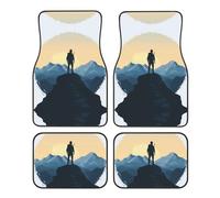 WZYWHJ Conquer the Mountain Prints - Juego de 4 alfombrillas de calidad para coche, poliéster duradero, fácil de limpiar, parte inferior antideslizante