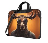WZYWHJ Cool Moose Prints - Bolsa portátil ultrafina de un solo hombro, accesorios de computadora, suave a prueba de golpes para portátiles, Black, 13 inch