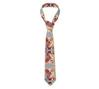 WZYWHJ Corbata para hombre, corbata de seda estampada a la moda para negocios, vida diaria, trabajo, fiesta, 57 x 3.1 pulgadas, estampado The Glittering Little Corgi