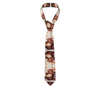 WZYWHJ Corbata para hombre, corbata de seda estampada a la moda para negocios, vida diaria, trabajo, fiesta, 57 x 3.1 pulgadas, diseño de oso marrón tocando tambores