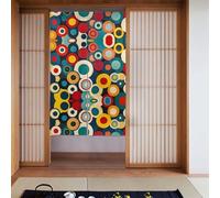 WZYWHJ Cortinas de calidad con patrón de lunares coloridos, separadores versátiles para el hogar, oficina, cocina, cortina elegante y funcional, 86 x 142 cm