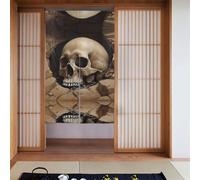 WZYWHJ Cortinas estampadas con calavera en el pozo, separadores versátiles para el hogar, oficina, cocina, baño, cortina elegante y funcional, 86 x 142 cm