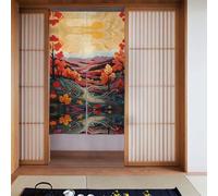 WZYWHJ Cortinas estampadas con hojas de arce y colinas, separadores versátiles para el hogar, oficina, cocina, baño, cortina elegante y funcional, 86 x 142 cm