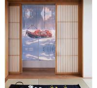 WZYWHJ Cortinas estampadas en trineo en la colina nevada, separadores de habitación versátiles para el hogar, oficina, cocina, baño, cortina elegante y funcional, 86 x 142 cm