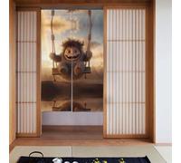 WZYWHJ Cortinas estampadas The Little Monster on The Swing - Separadores de habitación versátiles para el hogar, oficina, cocina, baño, cortina elegante y funcional, 86 x 142 cm
