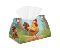 WZYWHJ Creative Cartoon Chicken Printing Paper Towels Rectangular Tissue Box Holder with Bottom Strap Modern Decorative Storage Bag
