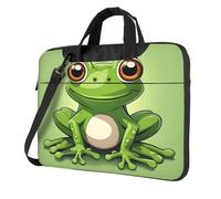 WZYWHJ Cute Frog Prints - Bolsa portátil ultrafina de un solo hombro, accesorios de computadora, suave a prueba de golpes para portátiles, Black, 15.6 inch