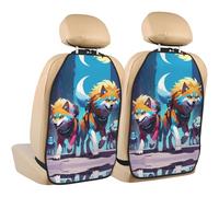WZYWHJ Cyber Wolf Pack - Almohadilla de almacenamiento para asiento de coche, 2 piezas, multifuncional, protector de asiento después de la instalación