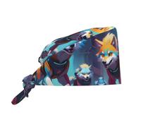 WZYWHJ Cyber Wolf Pack - Gorro de trabajo de limpieza con impresión para hombres y mujeres, correa elástica ajustable, color negro