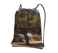 WZYWHJ Date Trees In The Garden - Mochila con cremallera y cordón para senderismo, camping, yoga, cómoda de llevar a diario