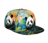 WZYWHJ de gorra de béisbol de ala plana de moda, lindo y adorable panda impreso, ajustable, transpirable y ligera para hombres y mujeres
