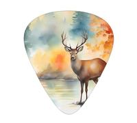 Wzywhj Deer By The River - Púas de guitarra estampadas, 12 piezas, fácil agarre, para sostener en las manos, ukelele, guitarra eléctrica o acústica