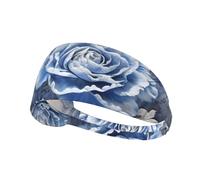 WZYWHJ Diadema suave y absorbente para entrenamiento de baloncesto rojo, accesorio ideal para el cabello para yoga, correr y mucho más. Impresión tallada de capullo de rosa