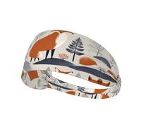 WZYWHJ Diadema suave y absorbente para entrenamiento de baloncesto rojo, accesorio ideal para el cabello para yoga, correr y mucho más. Patrón de zorro escandinavo