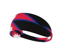 WZYWHJ Diadema suave y absorbente para entrenamiento de baloncesto rojo, accesorio ideal para el cabello para yoga, correr y mucho más. Imagen de la bandera de Nepal