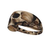 WZYWHJ Diadema suave y absorbente para entrenamiento de baloncesto rojo, accesorio ideal para el cabello para yoga, correr y mucho más. Estampado de calavera en el pozo