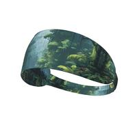 WZYWHJ Diadema suave y absorbente para entrenamiento de baloncesto rojo, accesorio ideal para el cabello para yoga, correr y mucho más. Patrón pixelado de la selva tropical