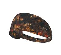 WZYWHJ Diadema suave y absorbente para entrenamiento de baloncesto rojo, accesorio ideal para el cabello para yoga, correr y mucho más. Impresión acogedora de Little Village