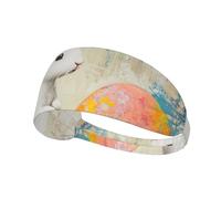 WZYWHJ Diadema suave y absorbente para entrenamiento de baloncesto rojo, accesorio ideal para el cabello para yoga, correr y mucho más. Pequeños huevos de conejo bajo grafiti impresos en la pared