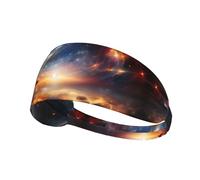 WZYWHJ Diadema suave y absorbente para entrenamiento de baloncesto rojo, accesorio ideal para el cabello para yoga, correr y mucho más. Imagen del planeta estrella