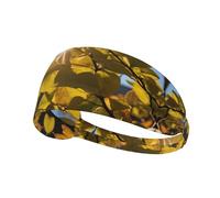 WZYWHJ Diadema suave y absorbente para entrenamiento de baloncesto rojo, accesorio ideal para el cabello para yoga, correr y mucho más. Impresión de hojas que brillan bajo el sol