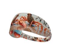 WZYWHJ Diadema suave y absorbente para entrenamiento de baloncesto rojo, accesorio ideal para el cabello para yoga, correr y mucho más. Impresión de cangrejos de río en la playa
