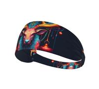 WZYWHJ Diadema suave y absorbente para entrenamiento de baloncesto rojo, accesorio ideal para el cabello para yoga, correr y mucho más. Estampado de campanas coloridas en los cuernos