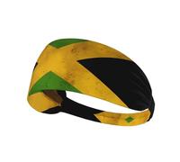 WZYWHJ Diadema suave y absorbente para entrenamiento de baloncesto rojo, accesorio ideal para el cabello para yoga, correr y mucho más. Imagen de la bandera de Jamaica, color negro