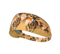 WZYWHJ Diadema suave y absorbente para entrenamiento de baloncesto rojo, accesorio ideal para el cabello para yoga, correr y mucho más. Imagen de manada de ciervos de sabana africana