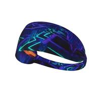 WZYWHJ Diadema suave y absorbente para entrenamiento de baloncesto rojo, accesorio ideal para el cabello para yoga, correr y mucho más. Patrón de laberinto fluorescente
