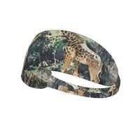 WZYWHJ Diadema suave y absorbente para entrenamiento de baloncesto rojo, accesorio ideal para el cabello para yoga, correr y mucho más. Un par de estampados de jirafas