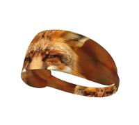 WZYWHJ Diadema suave y absorbente para entrenamiento de baloncesto rojo, accesorio ideal para el cabello para yoga, correr y mucho más. Impresión de zorro entrecerrando los ojos