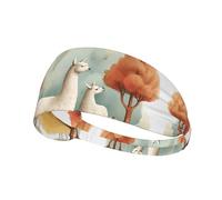 WZYWHJ Diadema suave y absorbente para entrenamiento de baloncesto rojo, accesorio ideal para el cabello para yoga, correr y mucho más. Impresión de alpacas bajo la secuoya