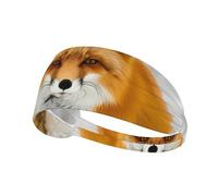 WZYWHJ Diadema suave y absorbente para entrenamiento de baloncesto rojo, accesorio ideal para el cabello para yoga, correr y mucho más. Impresión de zorro amarillo