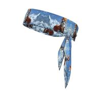 WZYWHJ Diademas con estampado de zorro amarillo en la montaña, diadema deportiva, diadema para hombres y mujeres, banda para el pelo para correr, entrenar fútbol