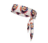 WZYWHJ Diademas con estampado de zorro de colores, diadema deportiva, diadema para hombres y mujeres, banda para el pelo para correr, entrenar fútbol