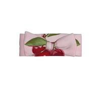 WZYWHJ Diademas con lazo para bebé con estampado de cerezas sobre fondo rosa y accesorios elásticos para el cabello suave para recién nacidos y niñas