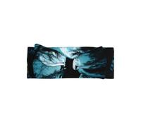 WZYWHJ Diademas con lazo para bebé con estampado de lobo bajo la luna y accesorios elásticos para el cabello suave para recién nacidos y niñas