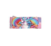 WZYWHJ Diademas con lazo para bebé con estampado de unicornio arcoíris y accesorios elásticos para el cabello suave para recién nacidos y niñas
