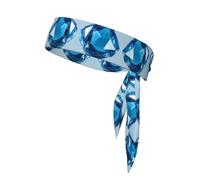 WZYWHJ Diademas con patrón de cristal azul, diadema deportiva, diadema para hombres y mujeres, banda para el pelo para correr, entrenar fútbol