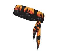 WZYWHJ Diademas con patrón de silueta, corbata deportiva para la cabeza, diadema para hombres y mujeres, banda para el pelo para correr, entrenar fútbol
